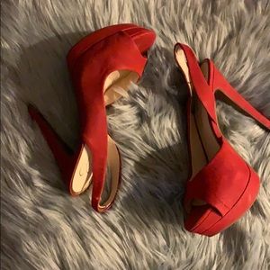 Jessica Simpson red sling back heels
